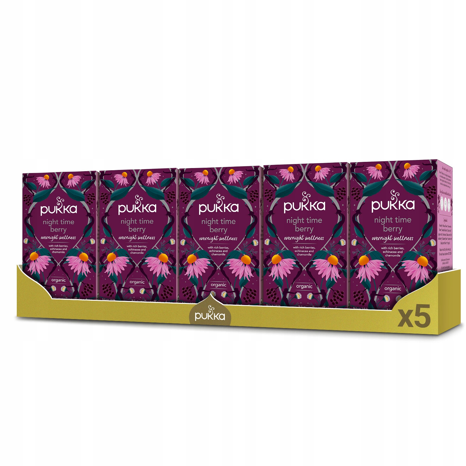 Zestaw herbata ziołowa ekologiczna Pukka Night Time Berry Bio 5x20 saszetek