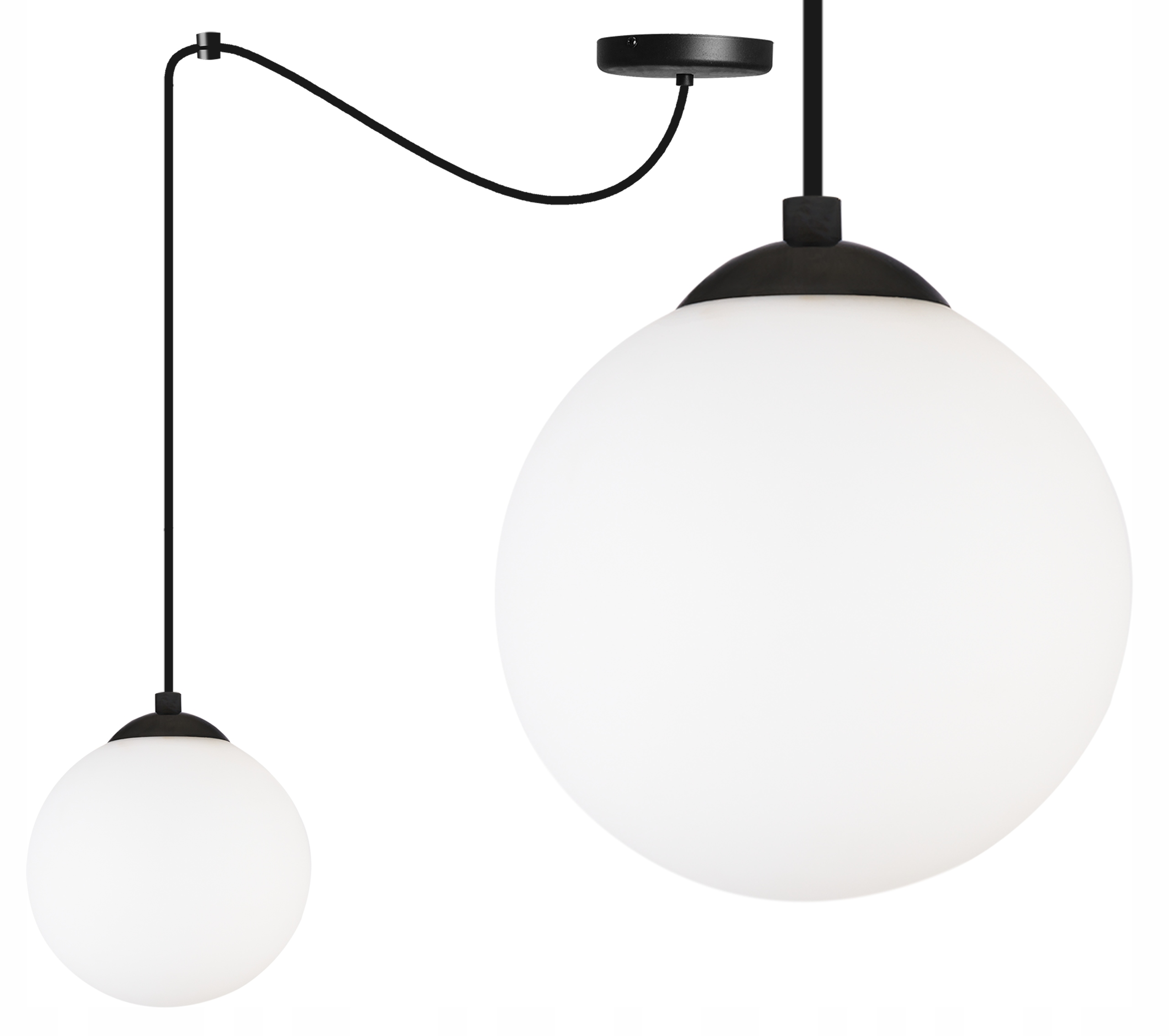 Závěsné Stropní Svítidlo Lustr Jednoduchý Pavouk Koule Černá Led 15 CM