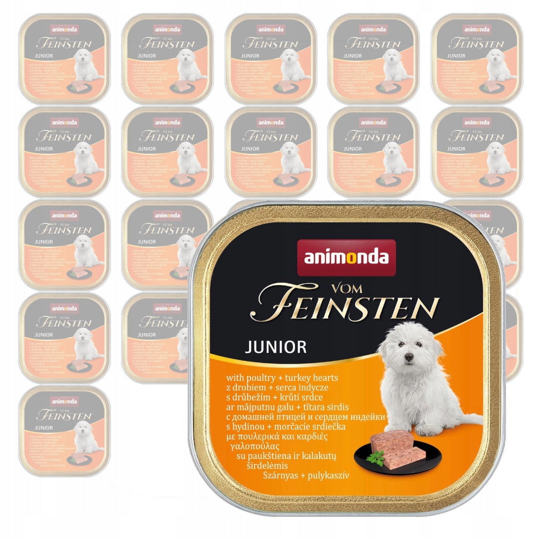 Levně Animonda Vom Feinsten Junior 22x150g Krmivo pro štěňata Drůbež Krůtí srdce