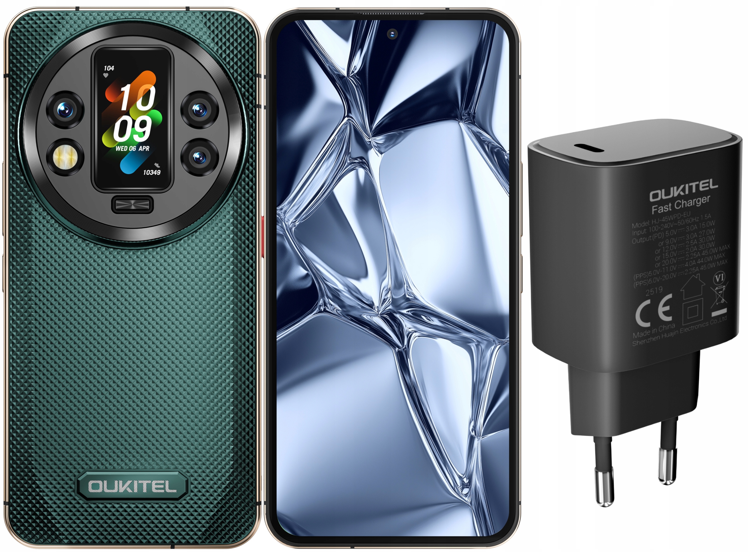 Smartfon Oukitel WP200 Pro 5G 24GB/1TB 6,7" Android 15 Zielony Ładowarka