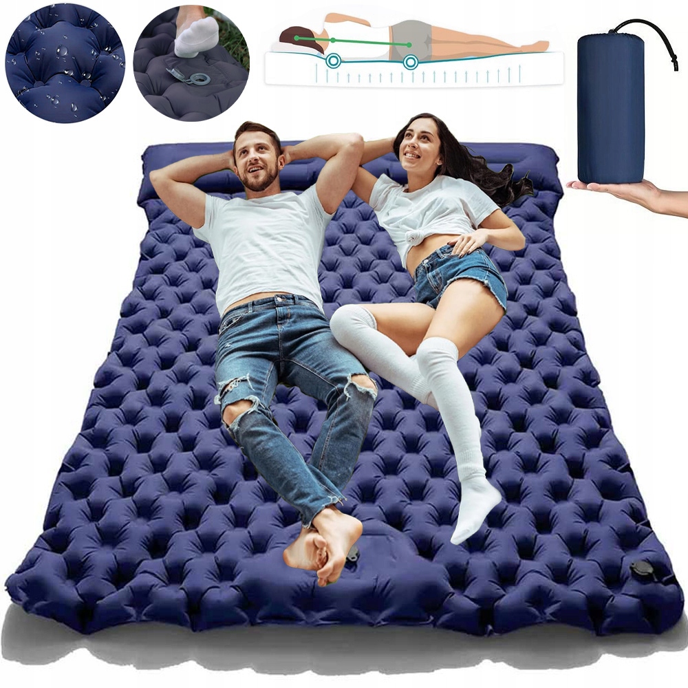 Samonafukovací Matrace Nafukovací 224*136 CM S Vestavěnou Pumpou Pro 2 Osoby