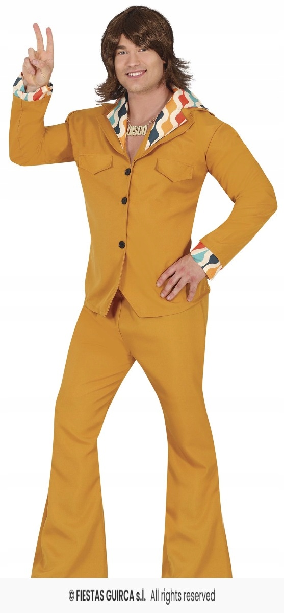 Oblek Disco Oranžový Tanečník Kostým Léta 70 80 Převlek Prl L