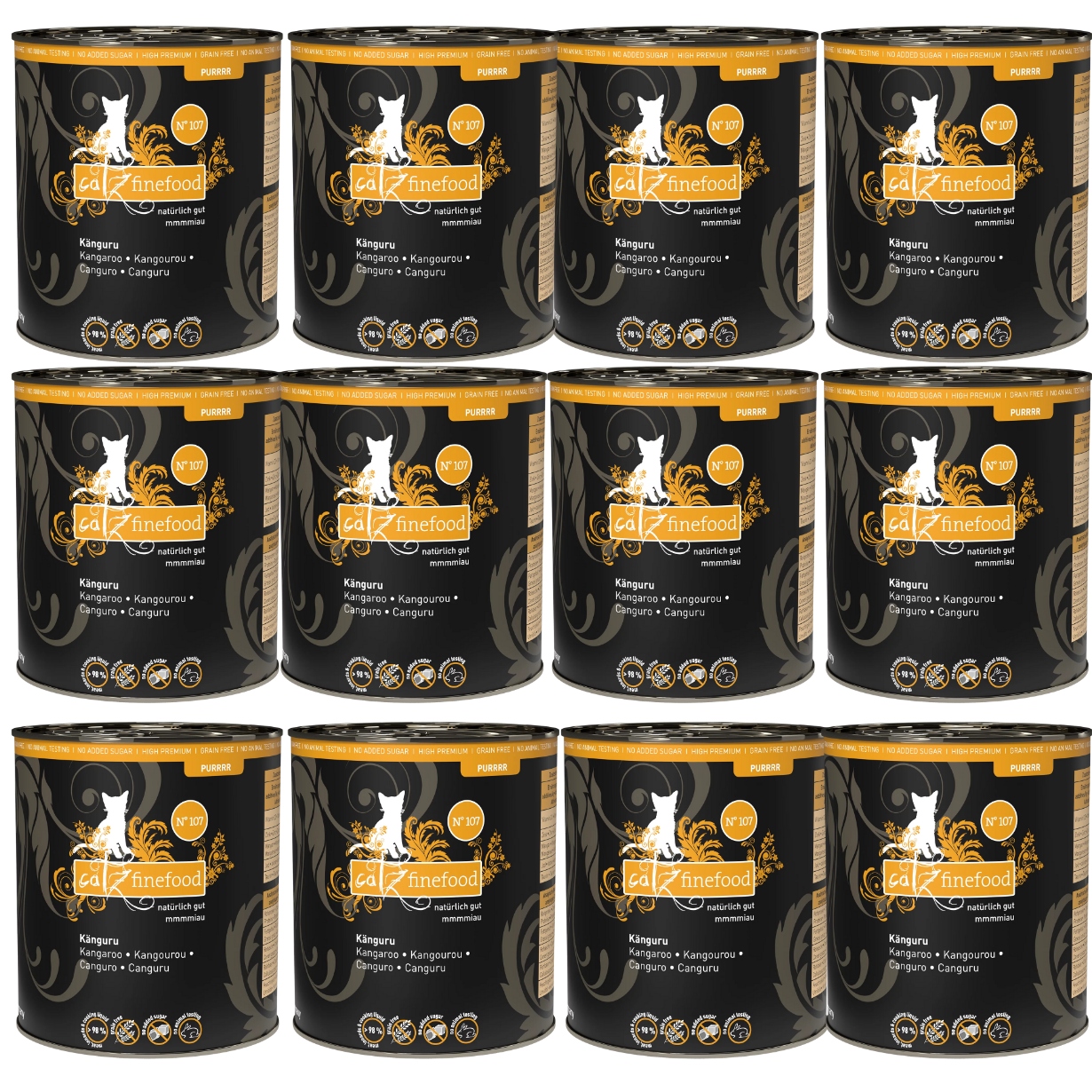 Levně Catz finefood Purrrr No. 107 800g Mokré krmivo pro kočky s klokanem Pak x12ks