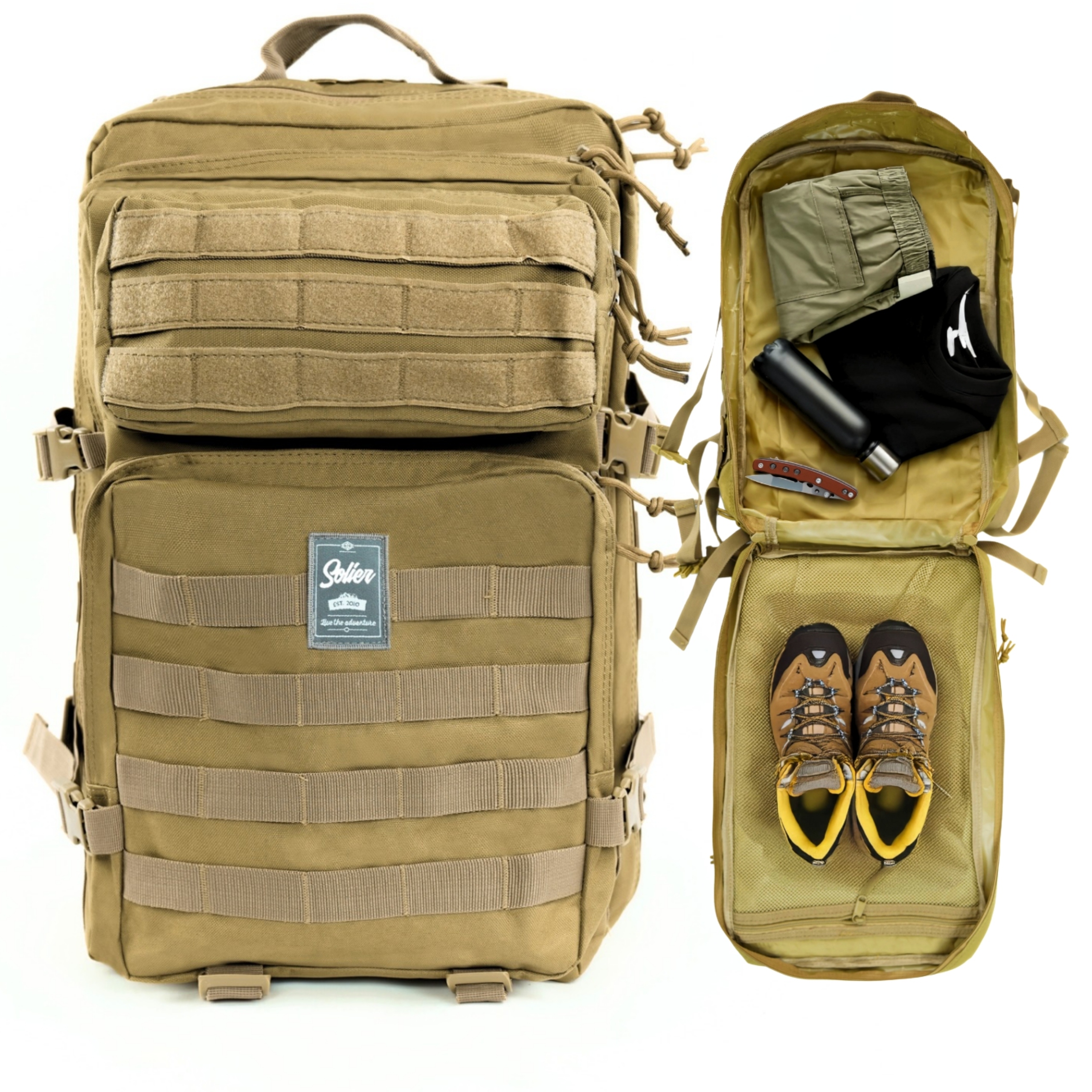 Batoh taktický vojenský skautský batoh pro přežití Molle 49L Solier