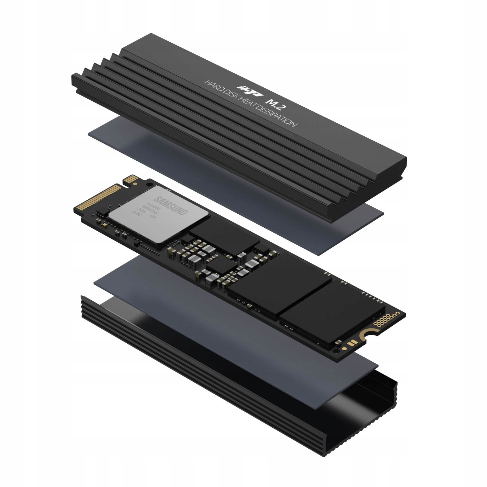 Radiator do dysku SSD M.2 2280 nvme iHTP Termopad Stan opakowania oryginalne