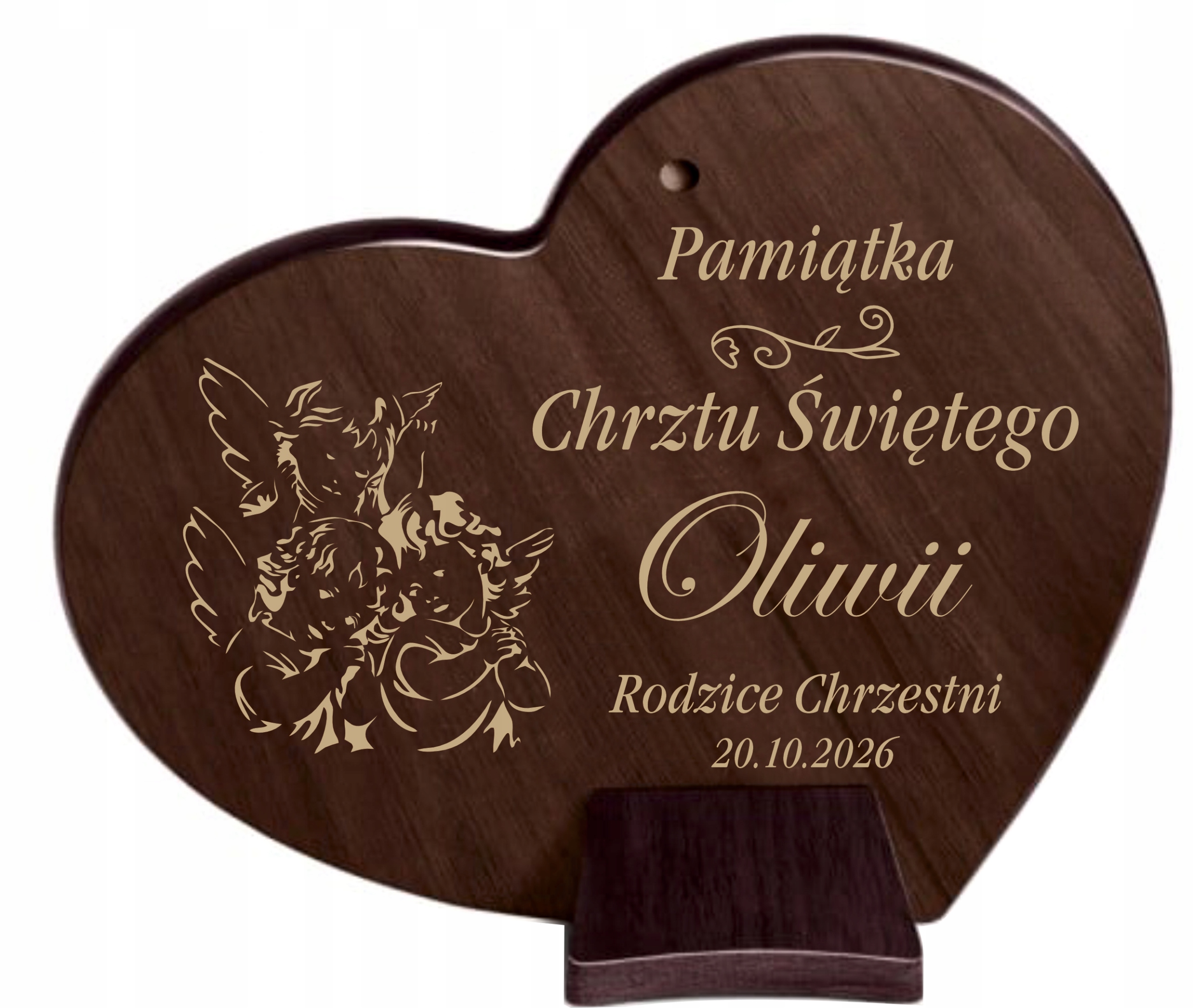 OBRAZEK Z ANIOŁKIEM PAMIĄTKA CHRZTU ŚWIĘTEGO PREZENT NA CHRZEST Z GRAWEREM Rodzaj obrazek
