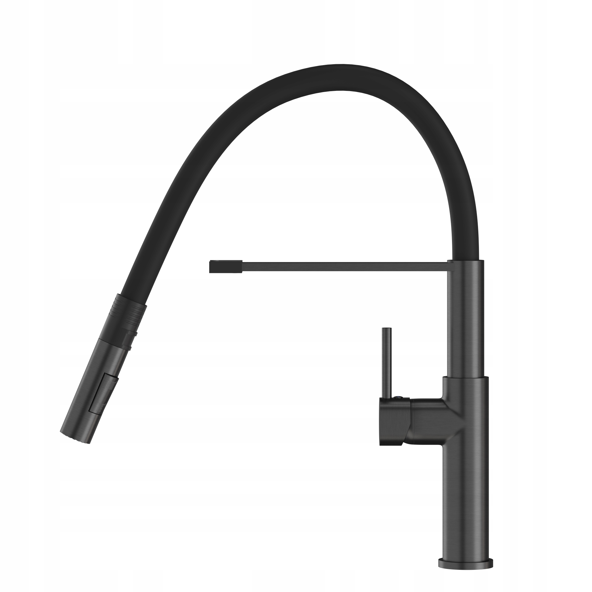 Kohútik Do Kuchyne, Flexibilná Batéria, Čierny Výtok, Metalický, Gun Grey Soria