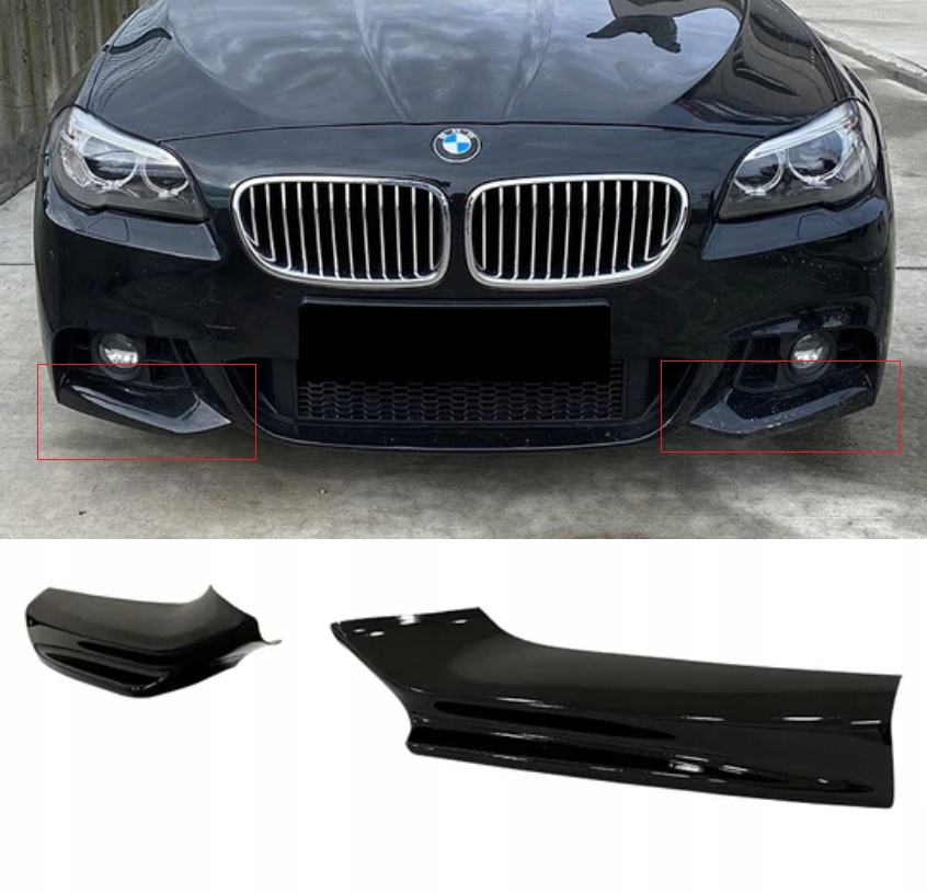 Bmw F10 F11 M Balíček 2011-2017 Splitter Krytka Nárazníku Černá Lesklá M5