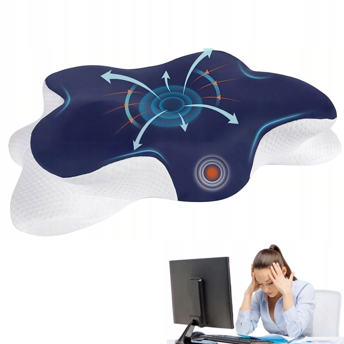 Poduszka Motylek Z Pianki Pamięciowej Zdejmowana Poszewka Ortopedyczna