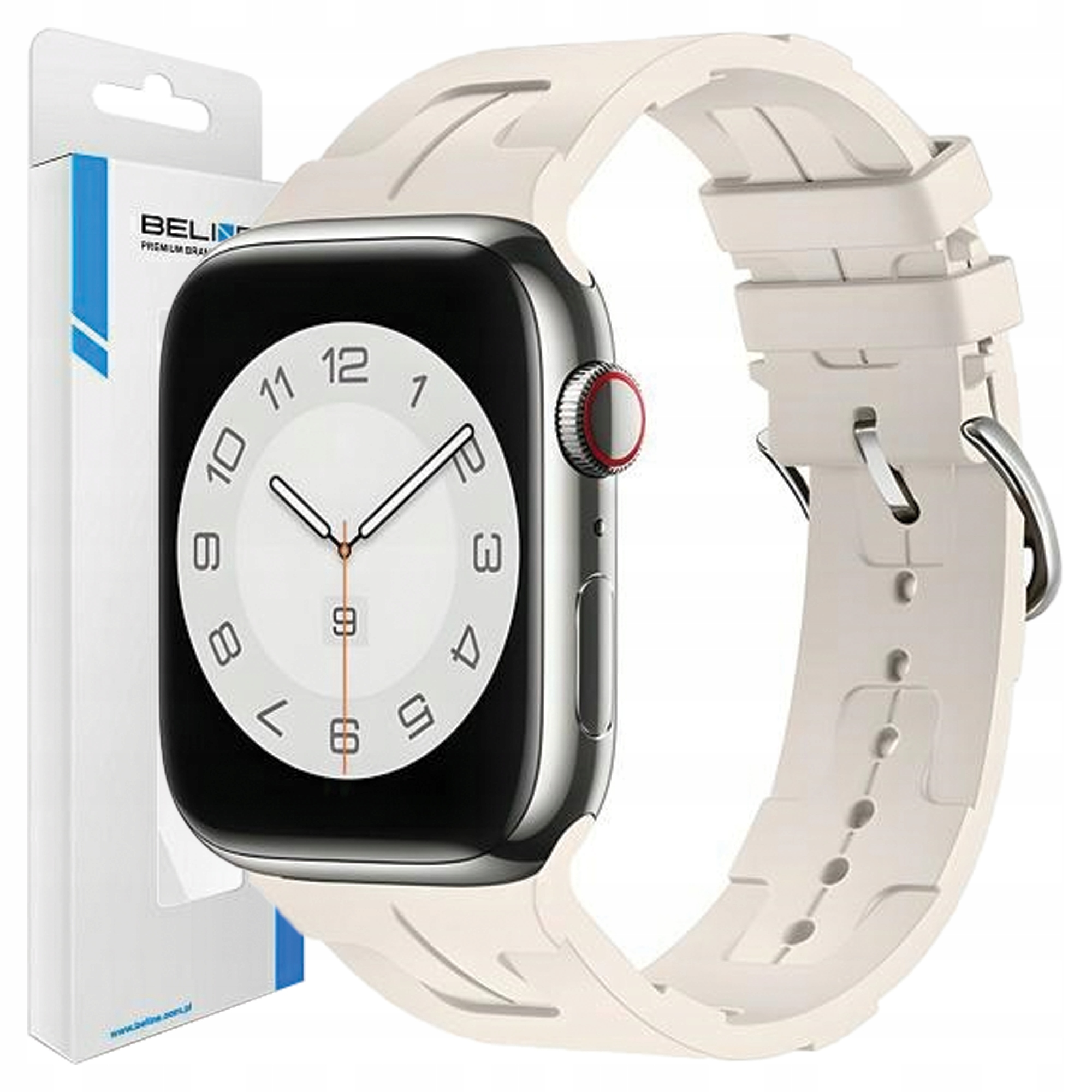Beline Pasek Apple Watch 38 40 41MM Do Zegarków Silikonowy Beżowy Ultra Box
