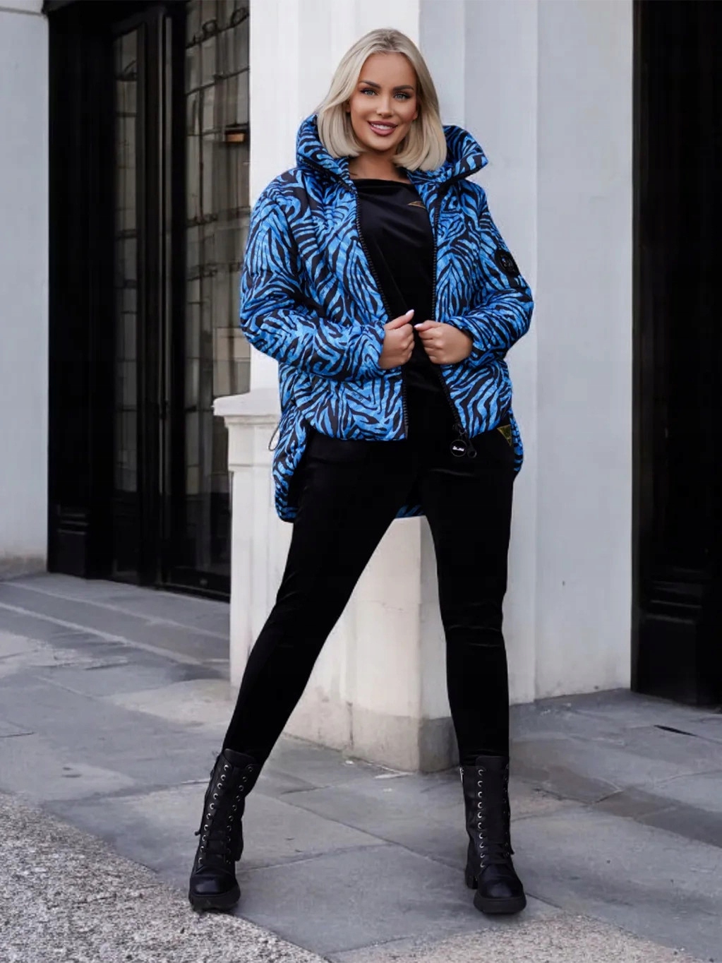 Bunda Zebra Lamu [Barva Modrá, Velikost M/L]