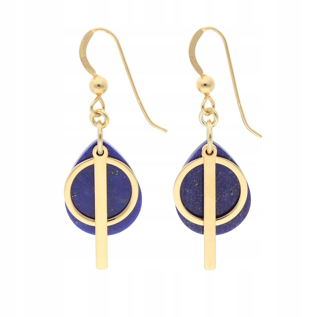 Náušnice s lapisem lazuli stříbro pozlacené