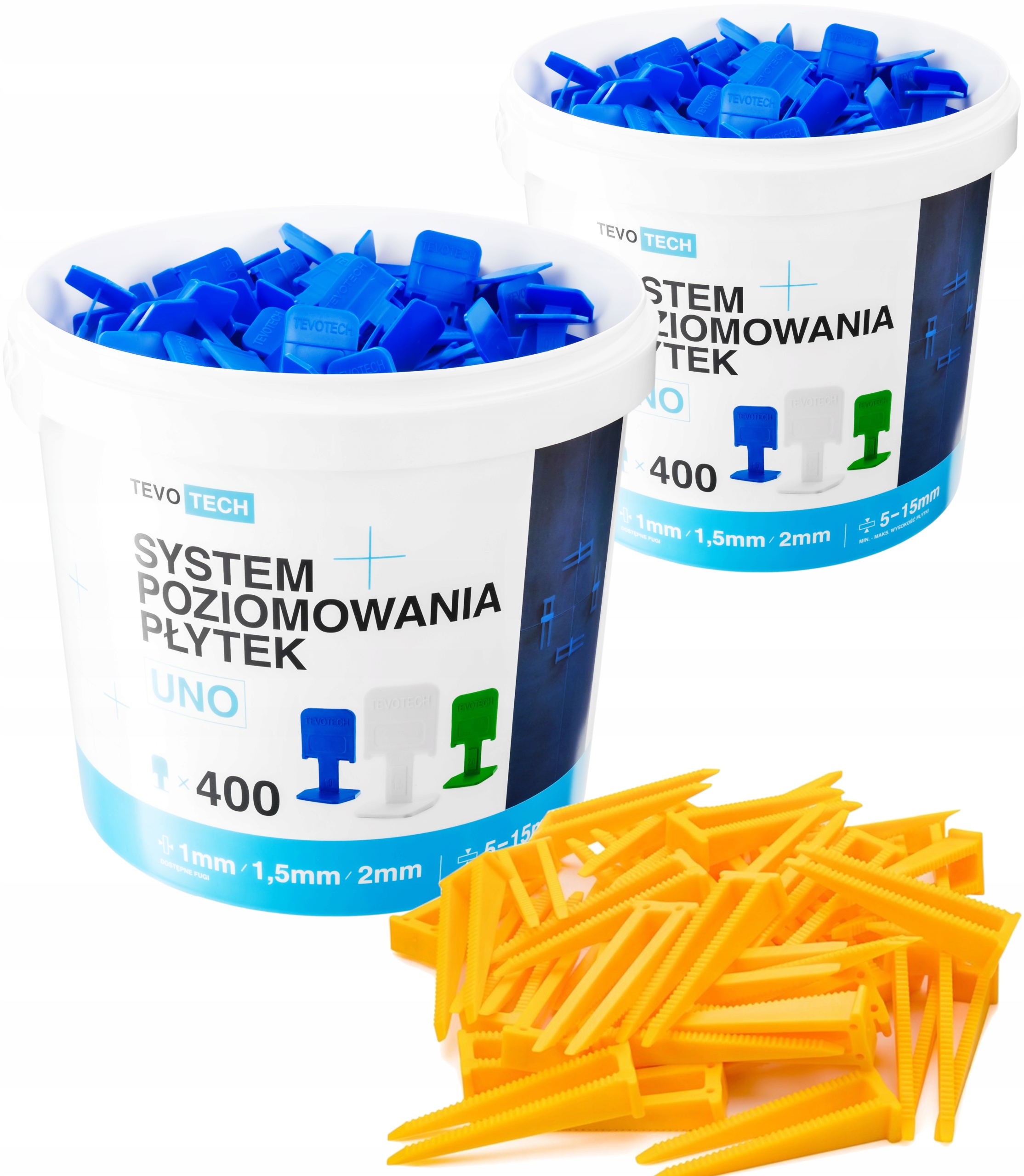 Systém Vyrovnávání Dlaždic Velký Set Klipsy Klíny 800+200 Fuga 1,0 mm