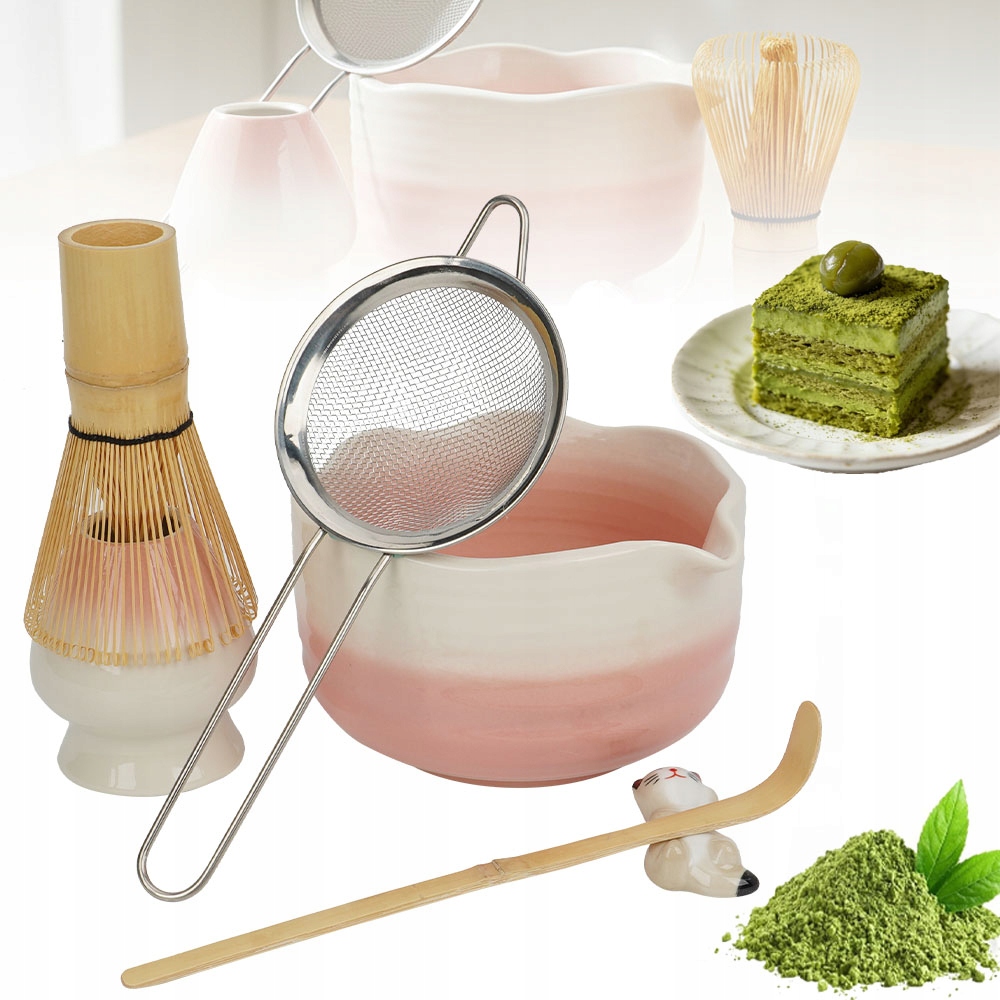 Sada Pro Matchu 6 Dílů Růžový Gradient Stojan Na Metlu Dárek