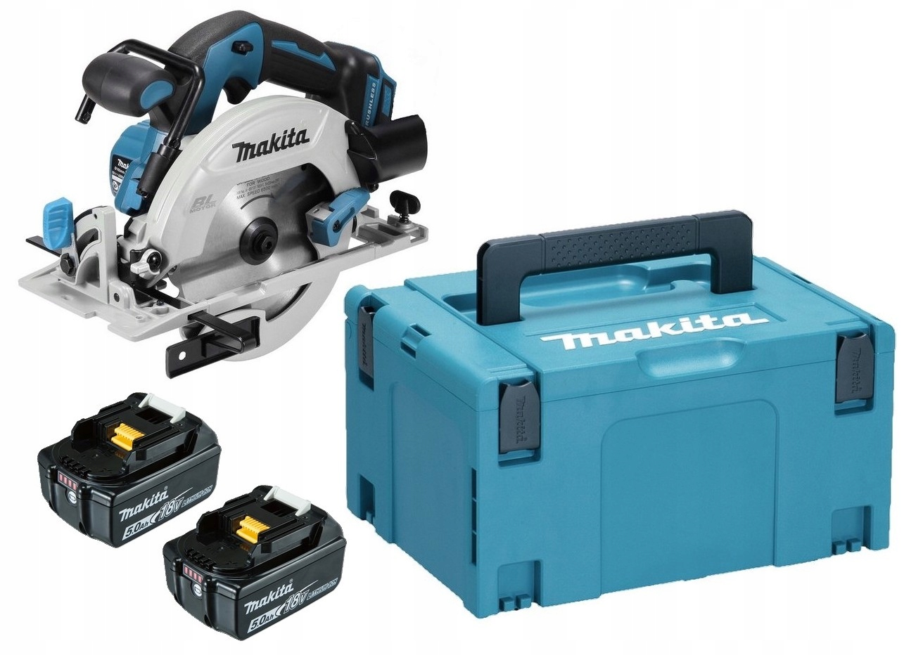 Makita Aku Ręczna Piła Pilarka Tarczowa Lxt 18V 165mm 2x5Ah BL1850 DHS680ZJ
