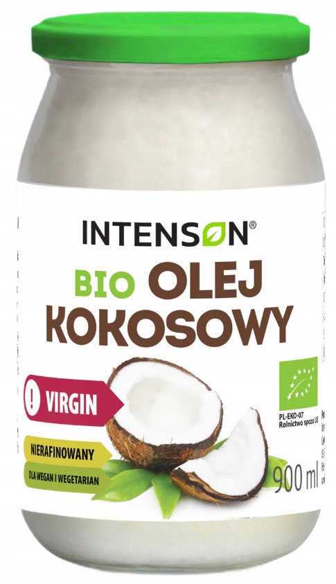 Levně Bio Kokosový olej virgin nerafinovaný Intenson 900 ml Vysoká kvalita