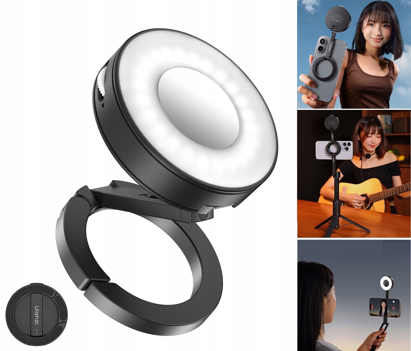 Svítilna Led svítilna zrcátko Magnet MagSafe pro telefon Selfie Vlog Ulanzi