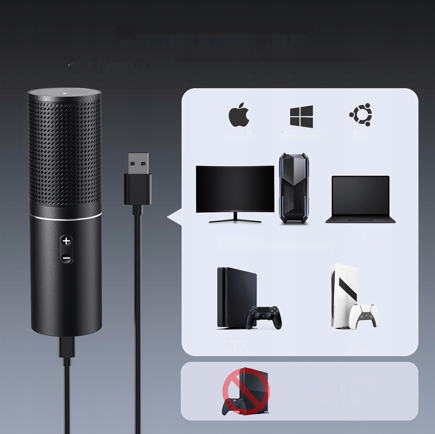 TONOR Mikrofon Gaming USB PC Podcast Kondensator Zestaw do Streamingu — miniatura 12