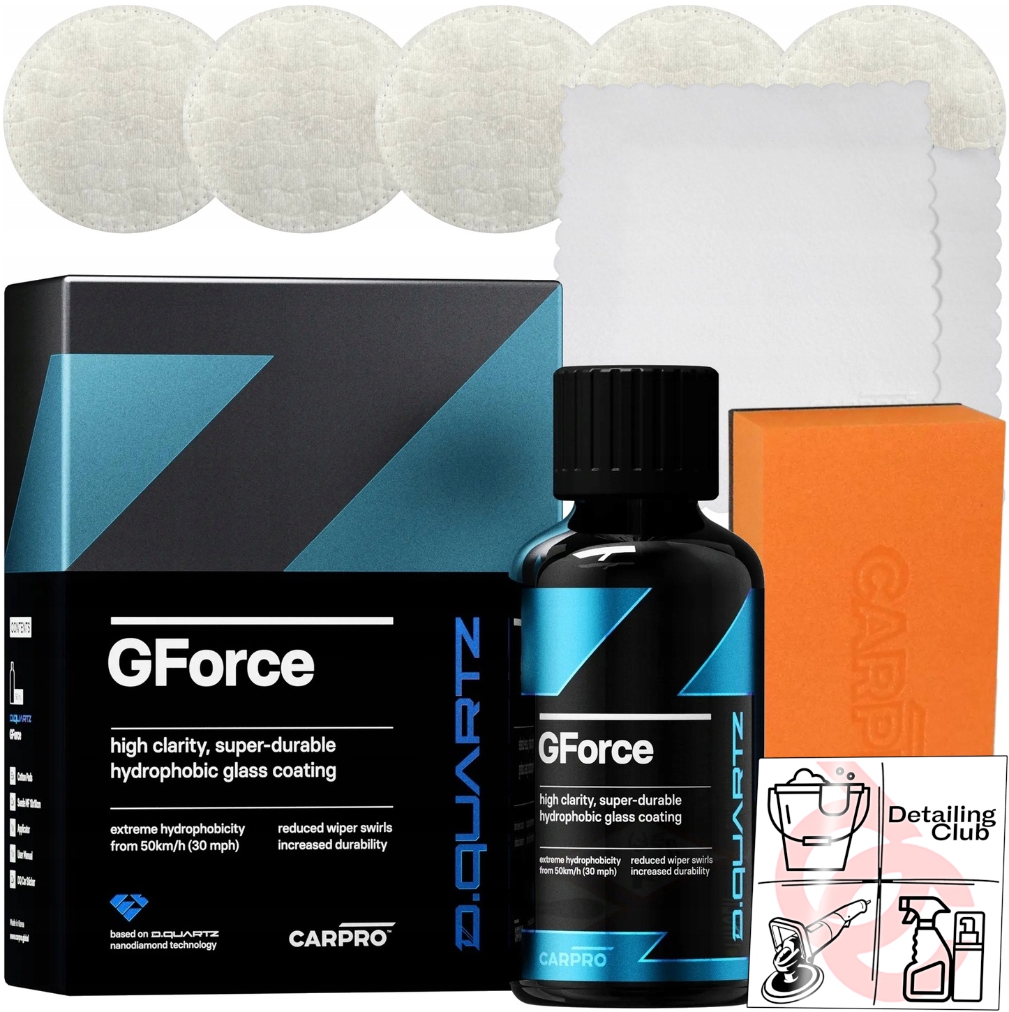 CARPRO DQUARTZ GFORCE NANODIAMENTOWA POWŁOKA DO SZYB SAMOCHODOWYCH 50 ML