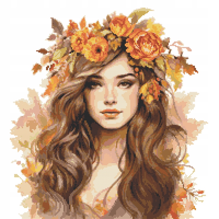 Křížková výšivka Vyšívací sada Paní Podzim