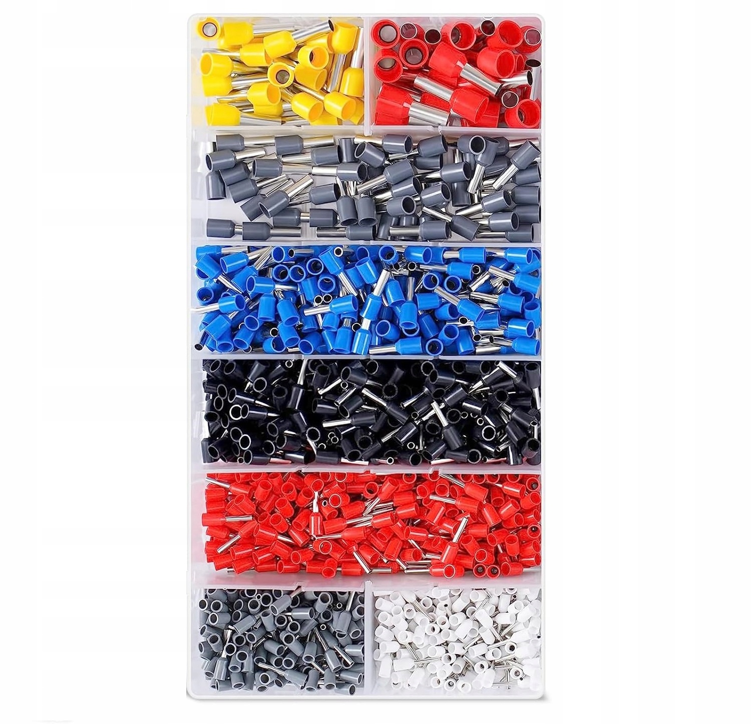 ZACISKARKA PRASKA KONEKTORÓW TULEJEK KOŃCÓWEK KABLI PRZEWODÓW ZESTAW 1200sz Marka inna