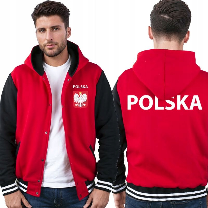 Červená mikina vlastenecká mikina, baseballová mikina fanouška reprezentace XXL