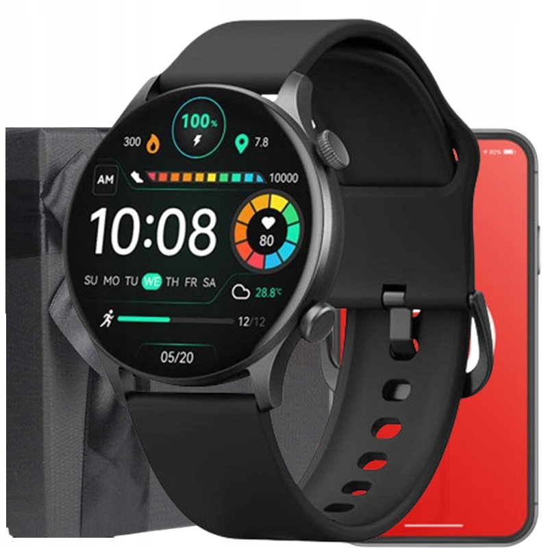 Oryginalny Smartwatch Haylou LS16 czarny SOLAR PLUS
