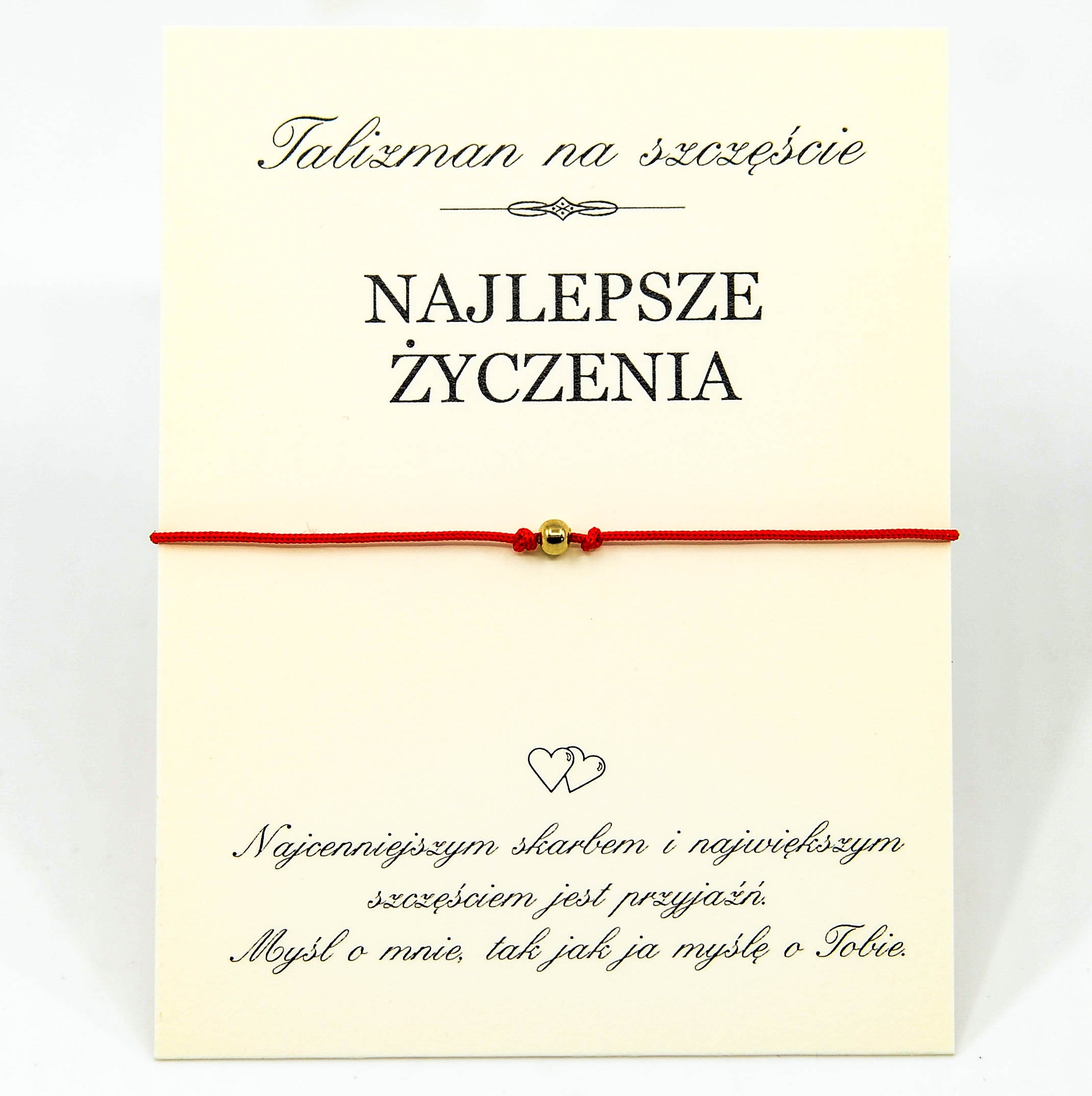 

Bransoletka szczęścia złota stal czerwona Prezent