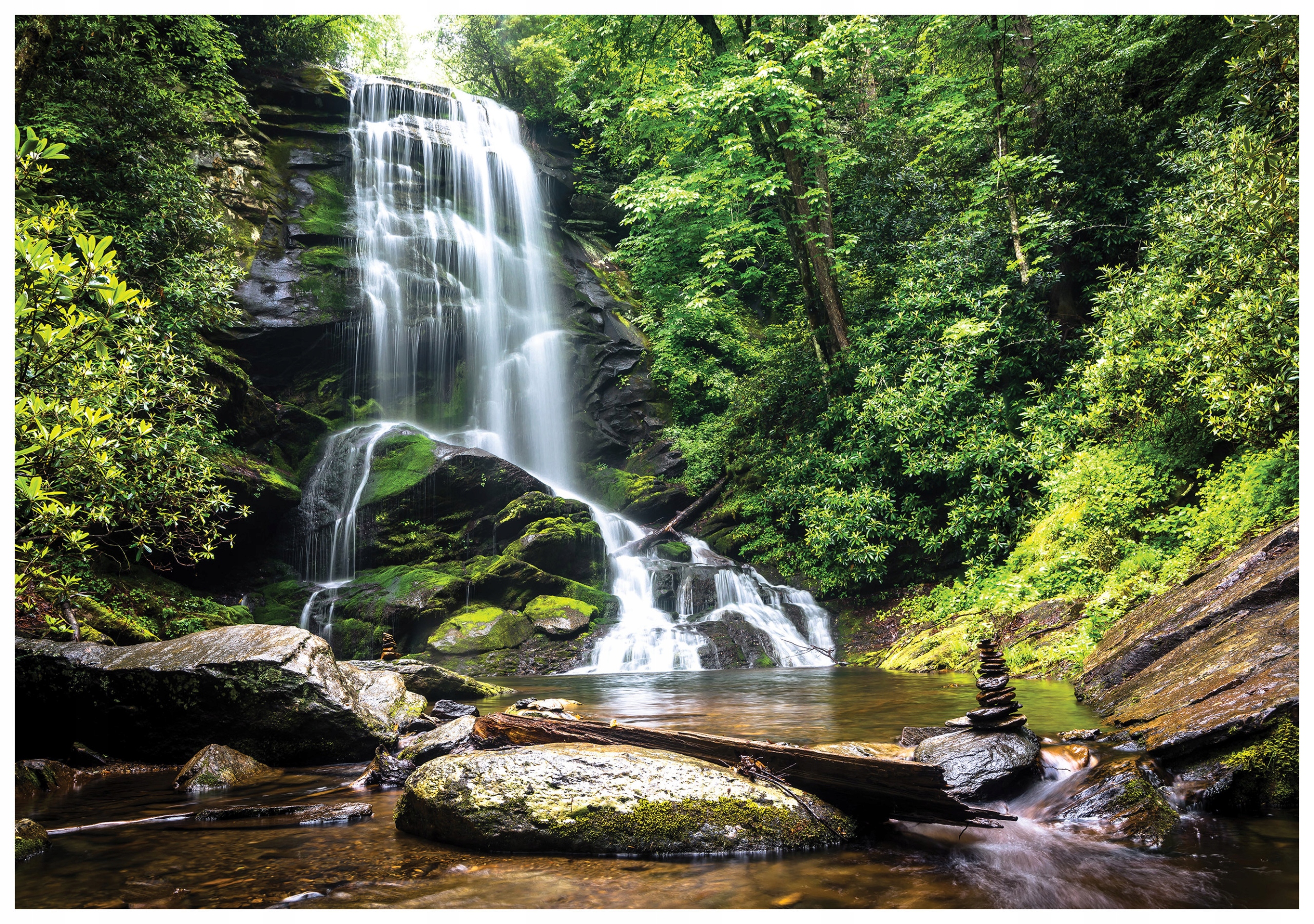 Vliesová fototapeta Vodopády Zelená harmónia prírody 312x219 lepidlo