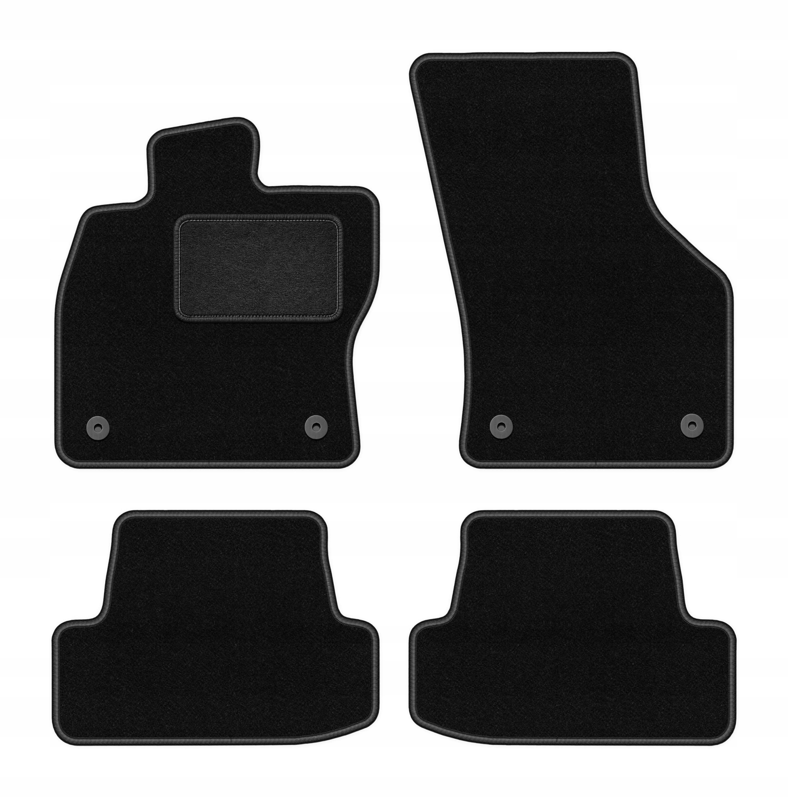 Dywaniki welurowe do Seat Leon III 2012-2020 komplet Lux czarne 4 szt.