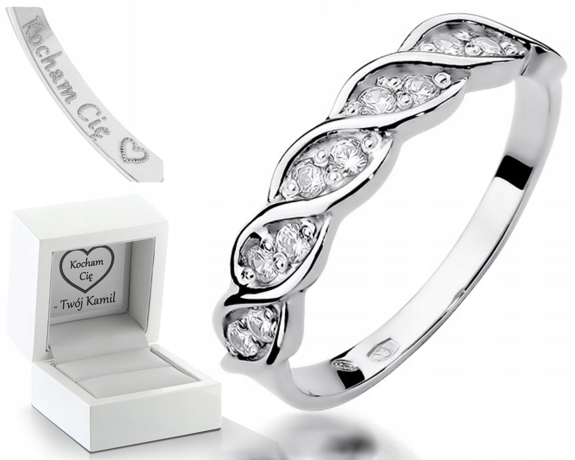 Prstýnek S Brilianty 0,20 Ct 0,585 Bílé Zlato Zásnubní Dárek