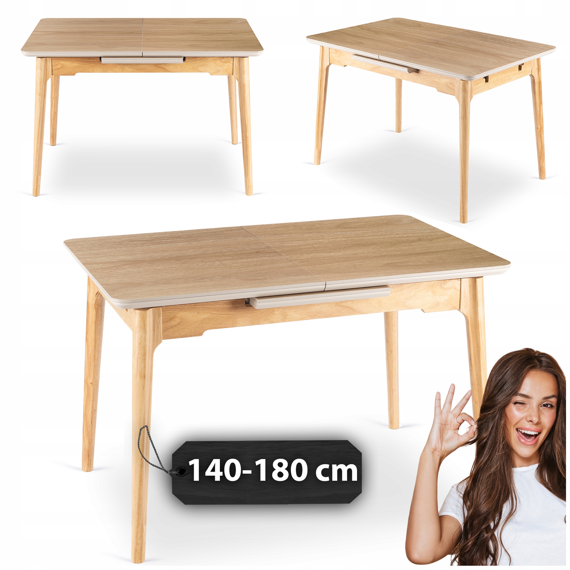 Rozkládací stůl Dub keramický Umělý Kámen Na Bázi Křemene do jídelny 140/180 Samer