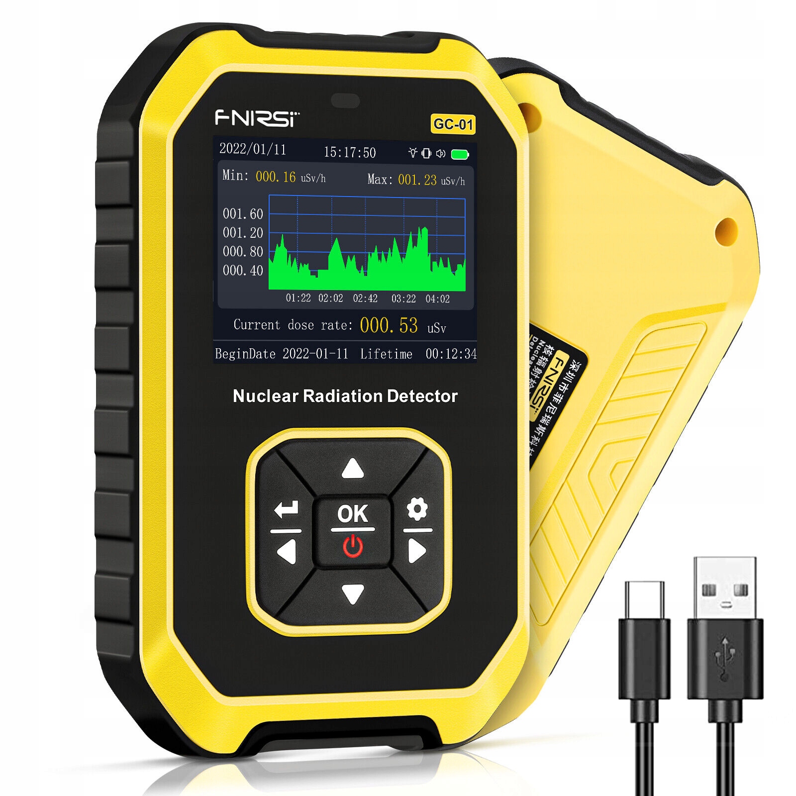 Geigerův počítadlo detektor jaderného záření LCD dozimetr GC01
