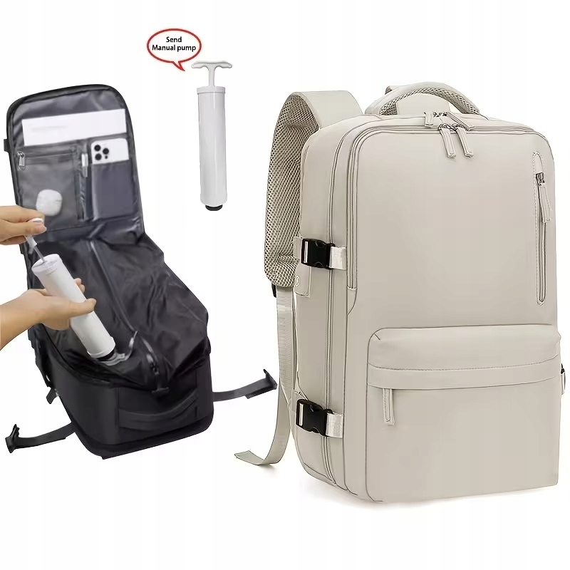 Plecak Bagaż Podręczny Kompresyjny Próżniowy Samolot 44x30x20 Pompka