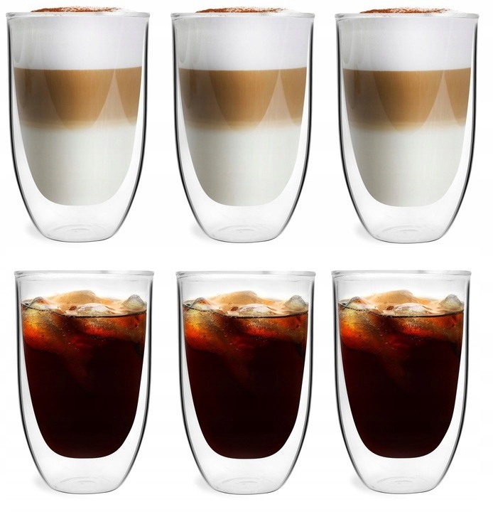 

Zestaw 6 Szklanki Termiczne Kawy Latte Herbaty Amo
