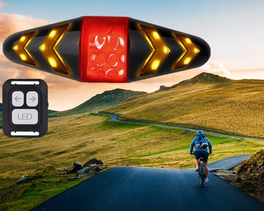 LAMPKA ROWEROWA TYLNA KIERUNKOWSKAZY NA PILOT oświetlenie światło do roweru Marka Stator
