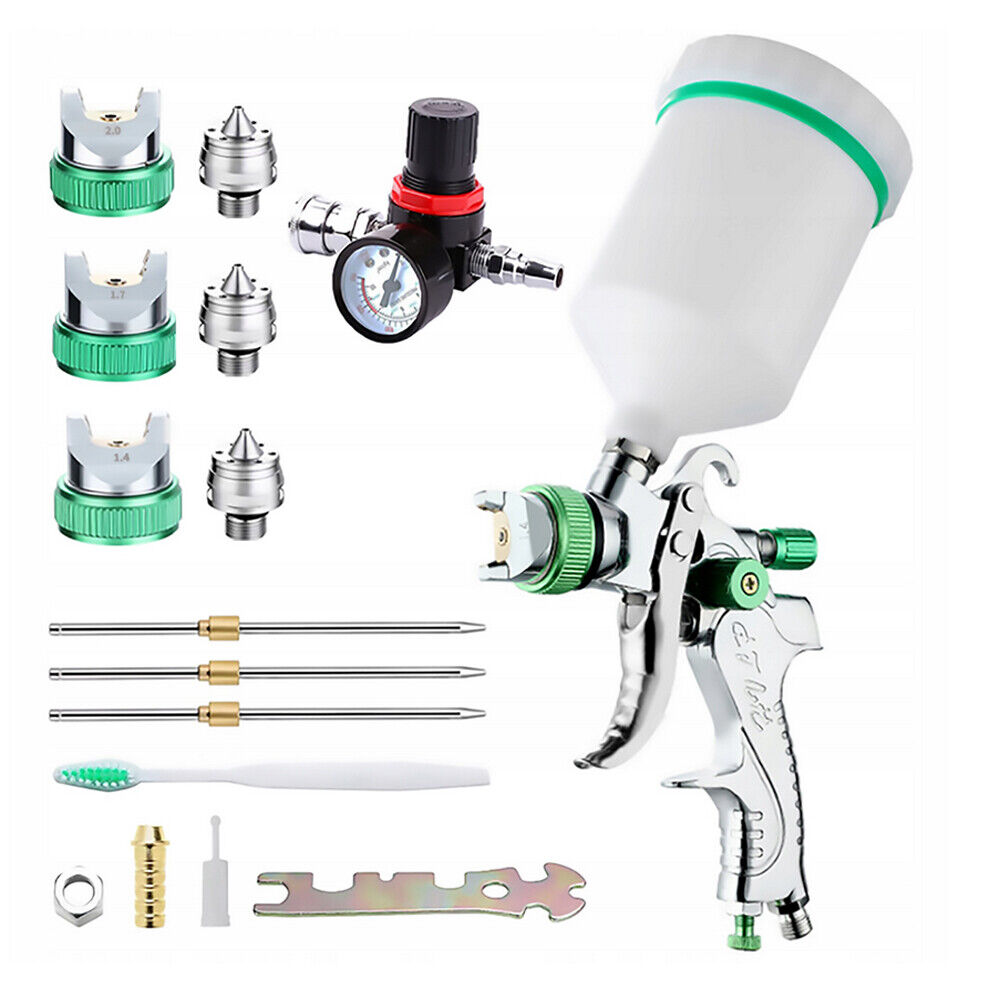 Lakovací Pistole Hvlp 1.4 1.7 2.0 MM 3 Trysky 600 ML Na Lakování Nábytku