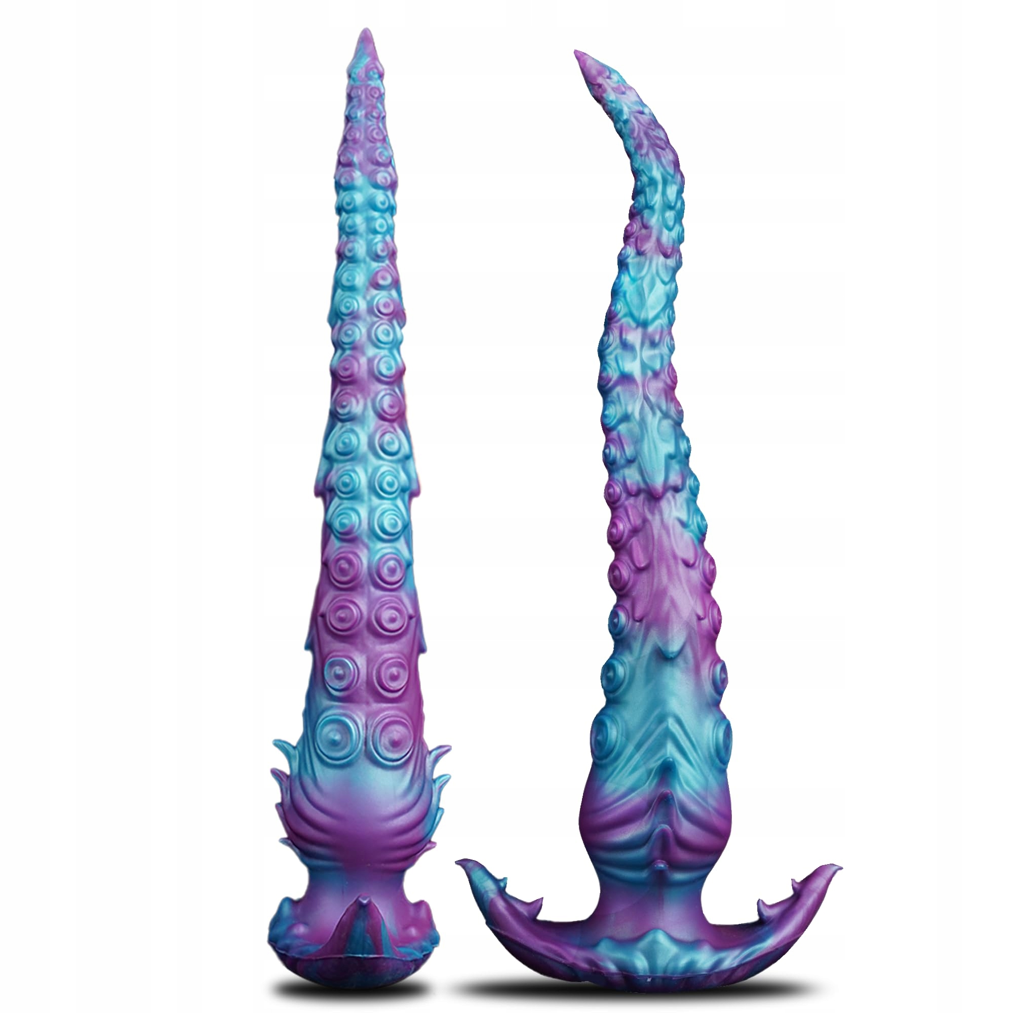 XXL Fantasy Dildo Tentakel Lila Turkus 40cm Tekstura Ośmiornicy — miniatura 7