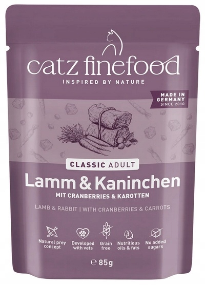 Mokra Karma Catz Finefood Classic Jagnięcina I Królik Dla Kota 16x85G