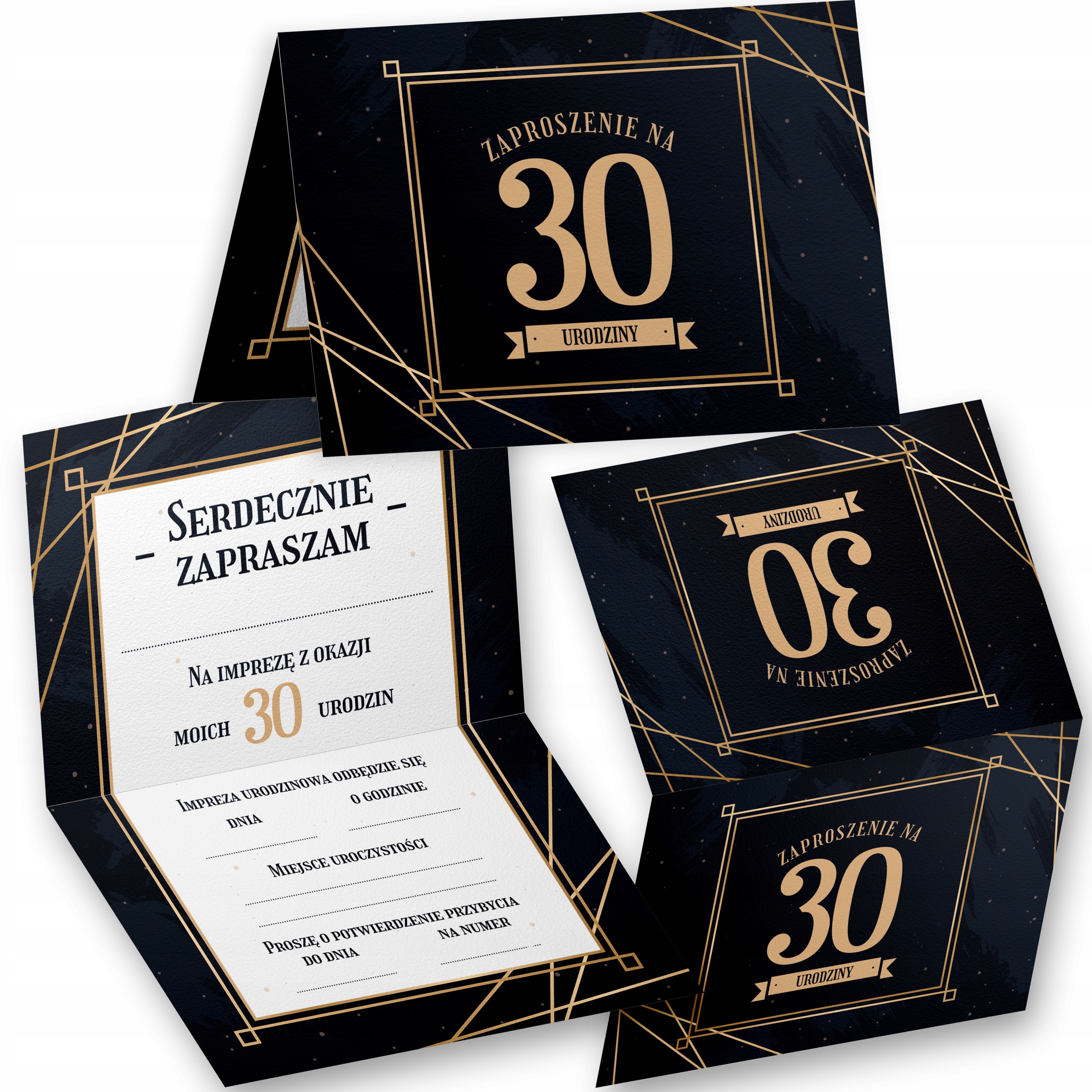 ELEGANCKIE ZAPROSZENIE URODZINOWE NA 30 URODZINY ZAPROSZENIA WIELE WZORÓW