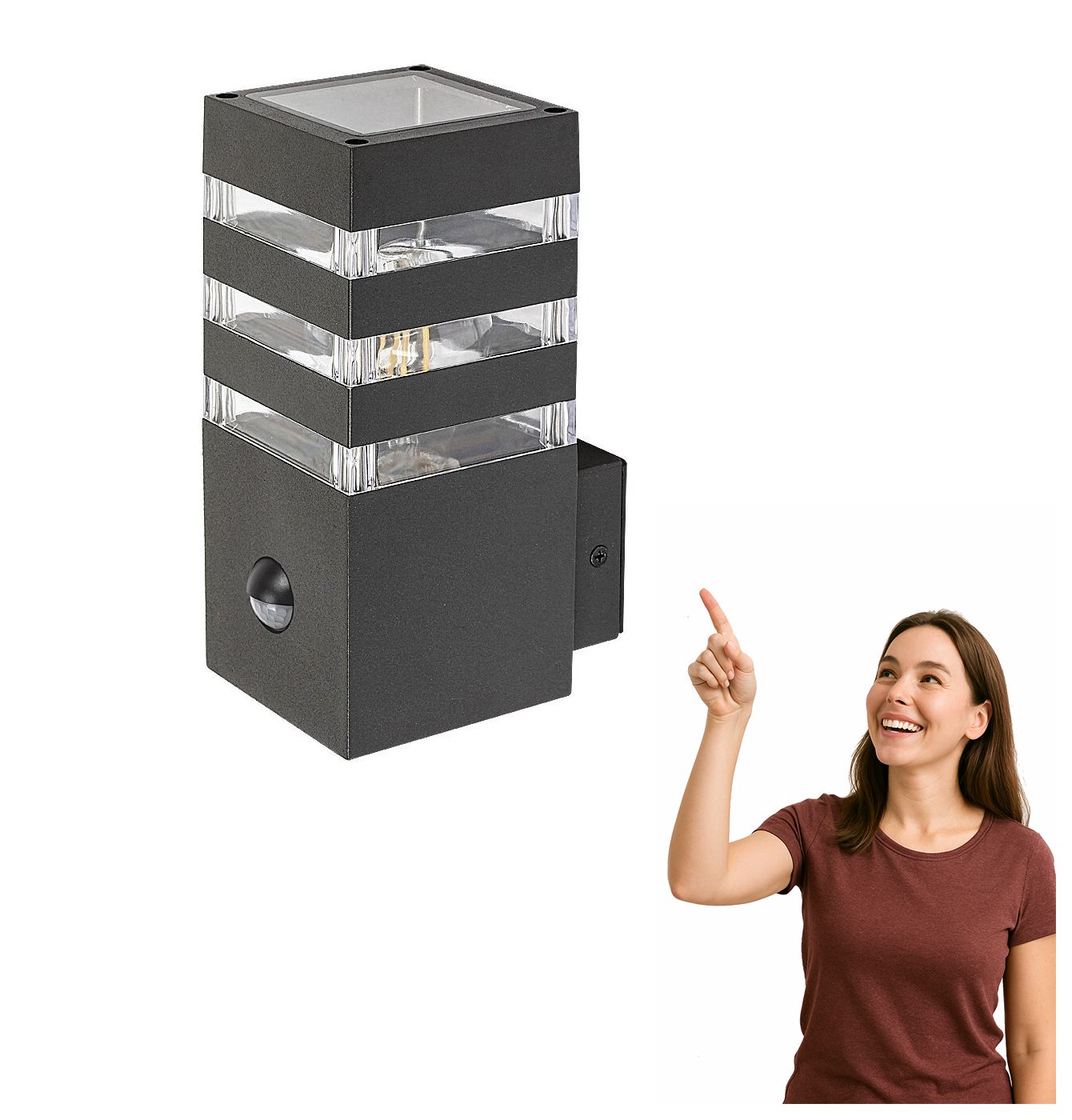 Venkovní nástěnné svítidlo s senzorem Ankara 77025 Rabalux