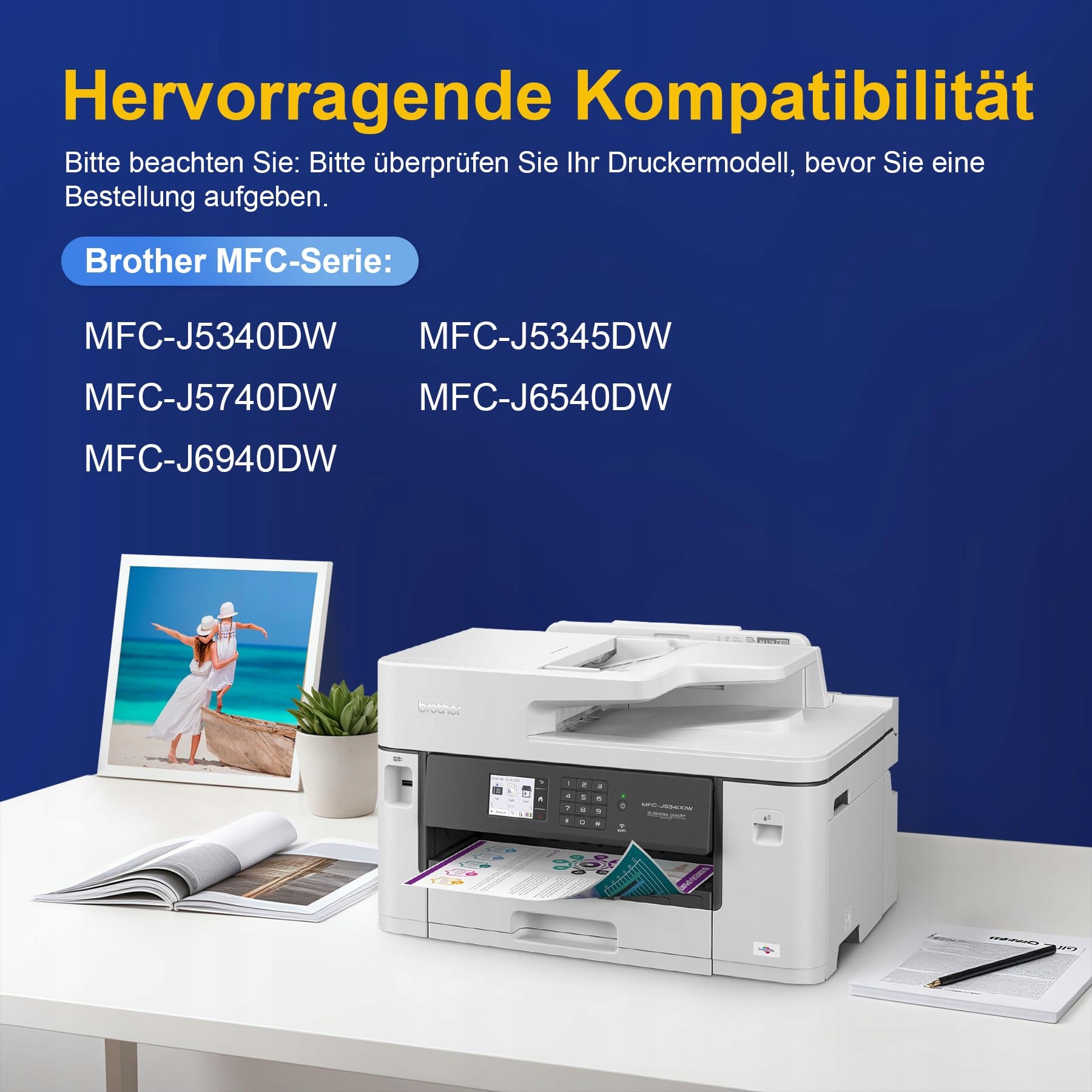 COLORKING Kompatybilne Tusze LC422XL Do Brother MFC-J5340DW 4 Sztuki — miniatura 3