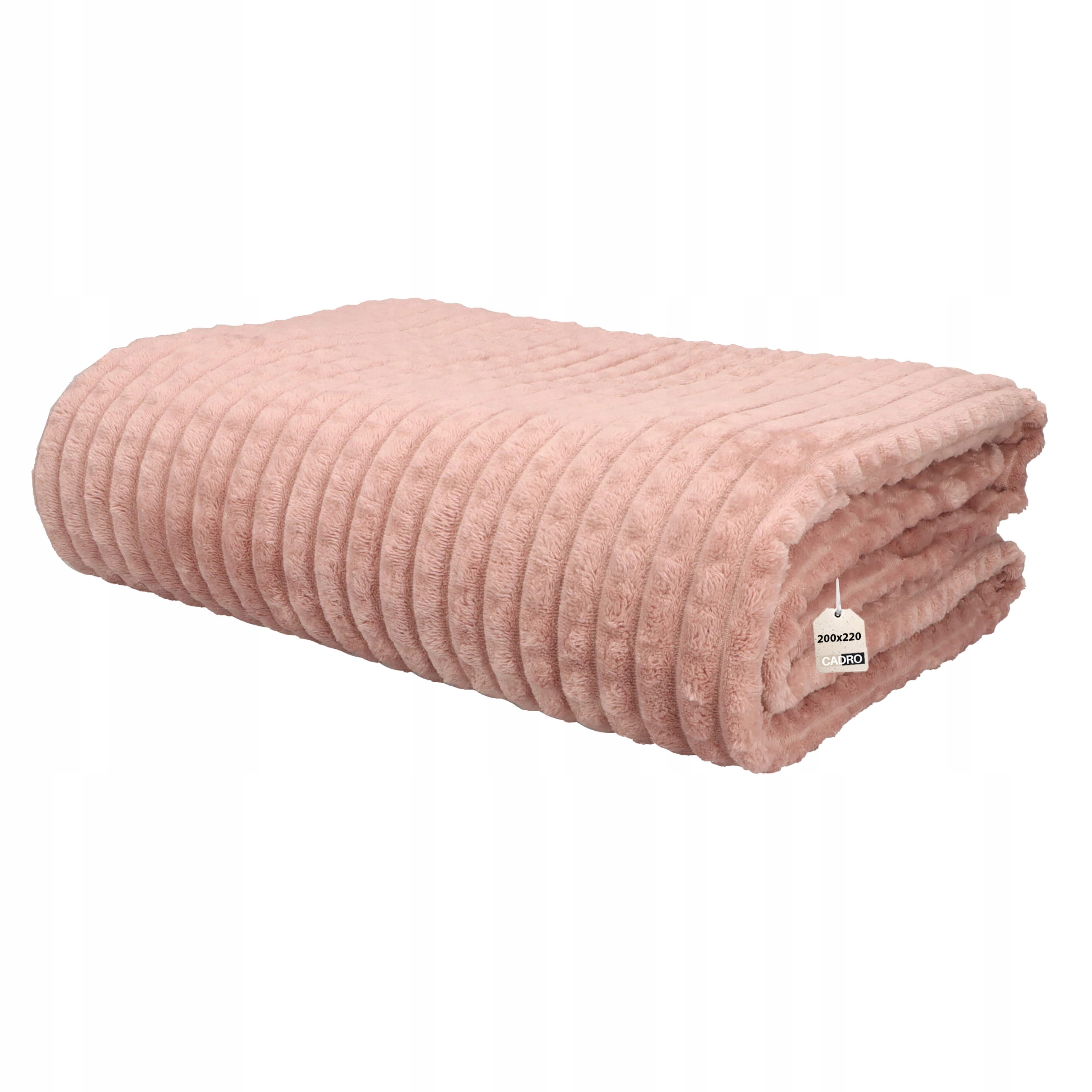 Deka 200x220, přehoz na postel z mikrovlákna, plyš, reliéfní, růžová