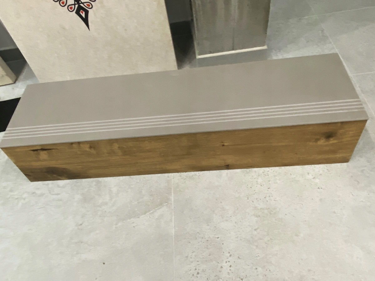 Gres schody stopnica 30x120 szara + podstopnica deska