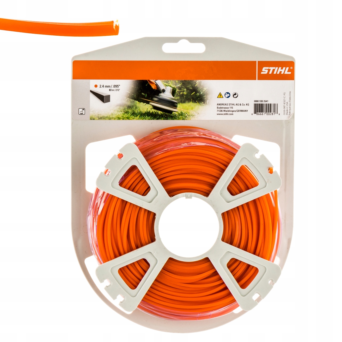 

Żyłka 2,4 4-kątna długosć 88mb pomarańczowa Stihl