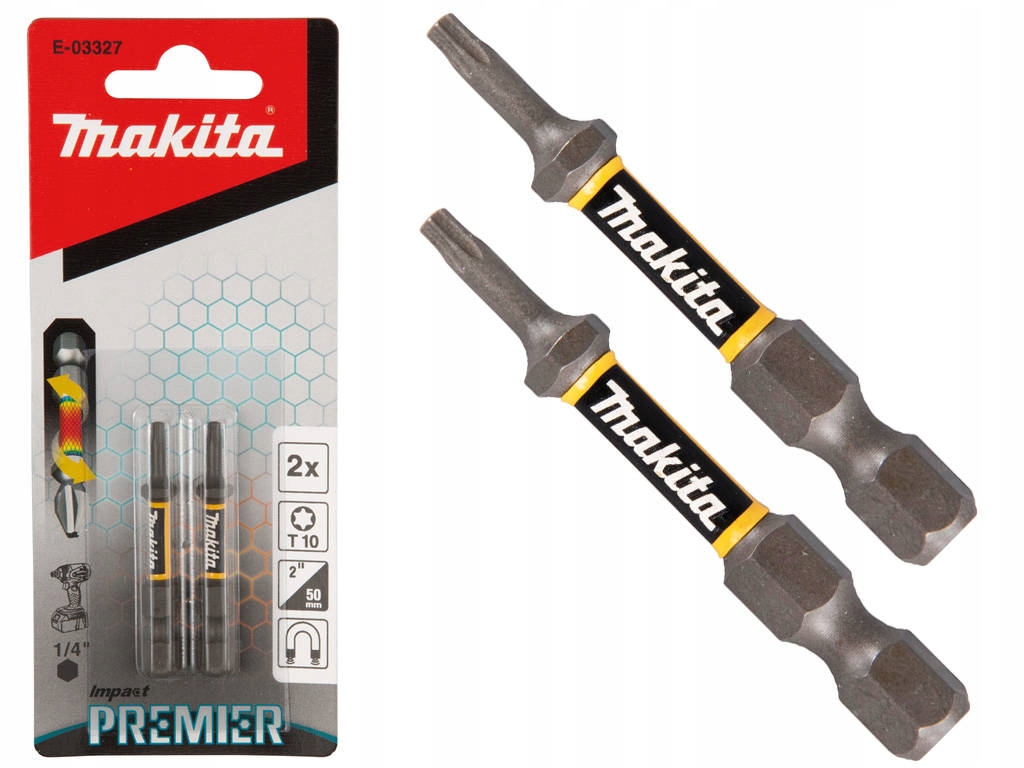 

Makita E-03327 Końcówki Wkrętakowe T10 50MM 2szt.
