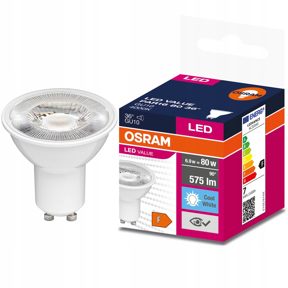 

Żarówka Led 6,9W=80W GU10 4000K Neutralna Osram