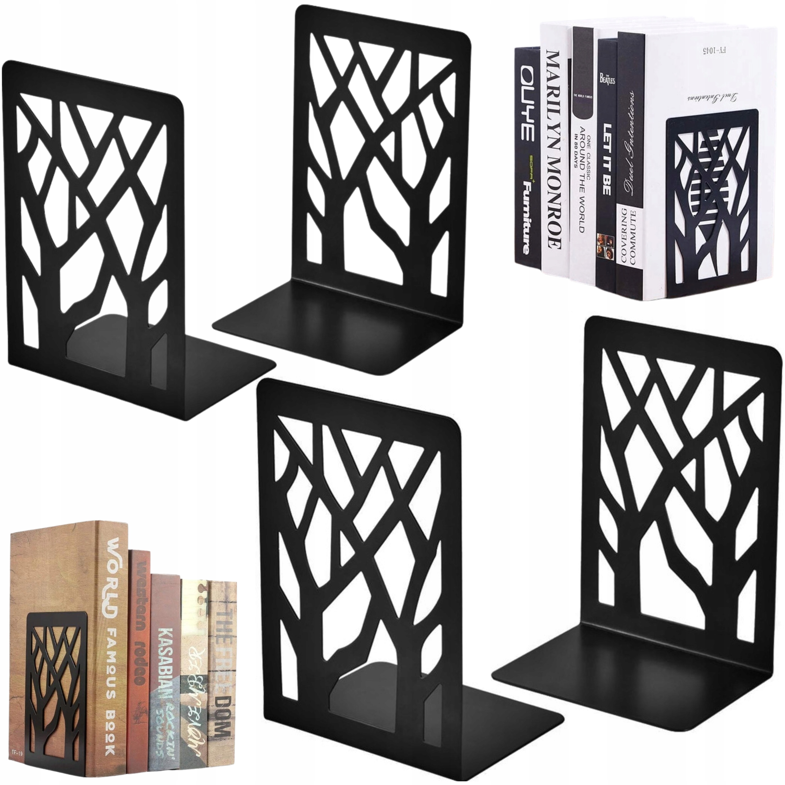 4 PODPÓRKI DO KSIĄŻEK ELEGANCKIE STOJAKI PODSTAWKI SOLIDNE ANTYPOŚLIZGOWE