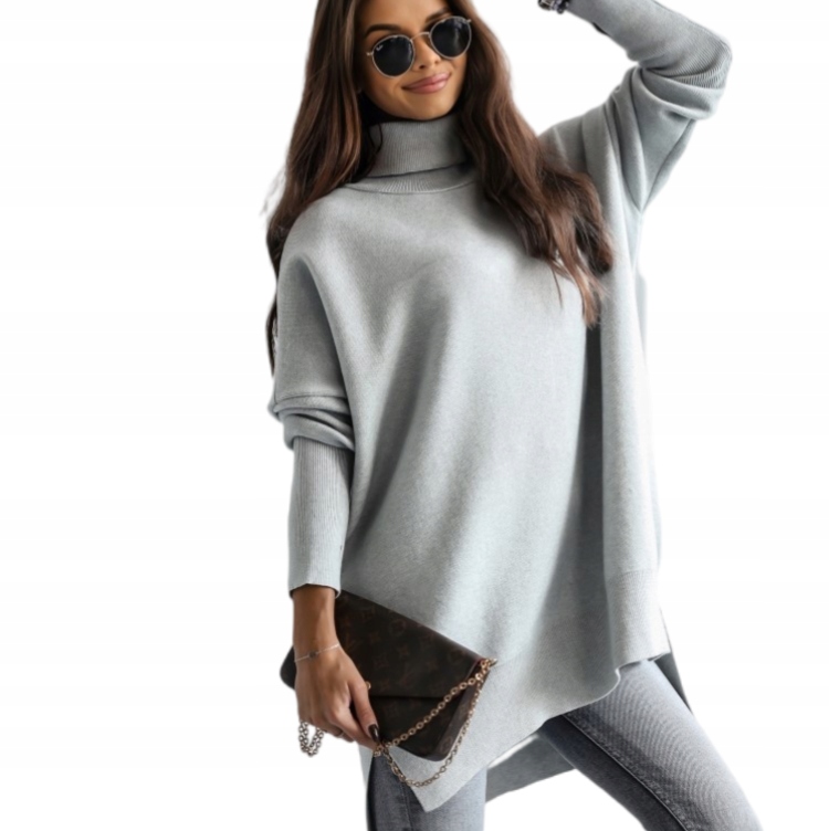 Cocomore Svetr Golf Tunika Šedá