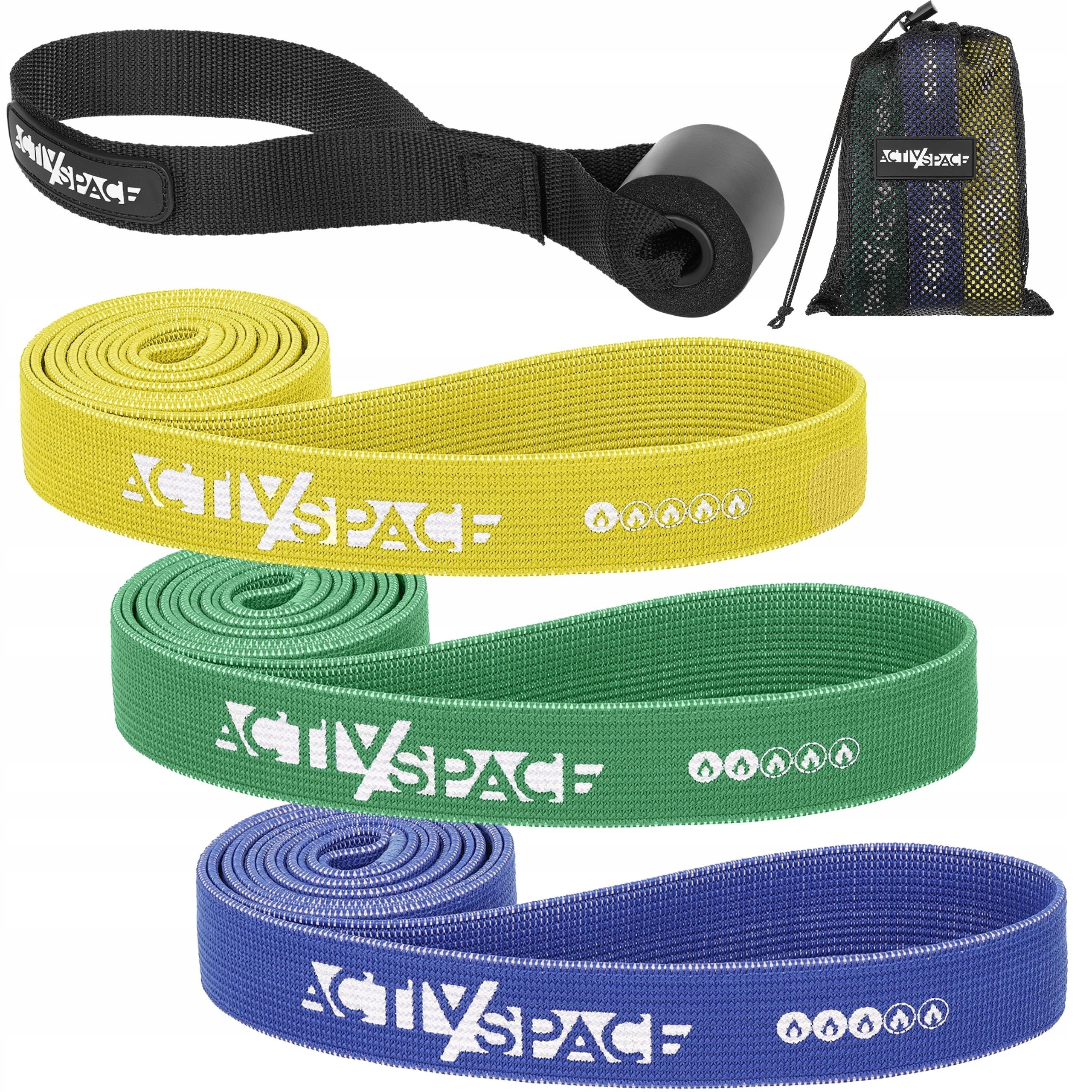 Zestaw 3 Gum Do Ćwiczeń Power Band Guma Materiałowa Mocna Taśma Oporowa As